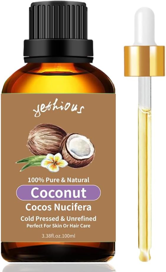 yethious Coconut Oil for Skin 100ML, Coconut Essential Oil for Diffuser Candle Making Soap