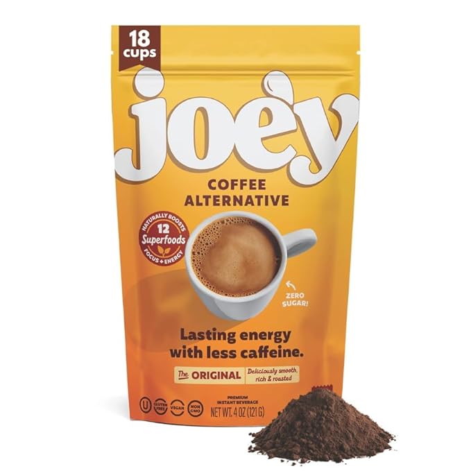 Joe'y Mushroom Coffee Alternative with Cacao and Dandelion Root, Chicory Coffee Substitute with