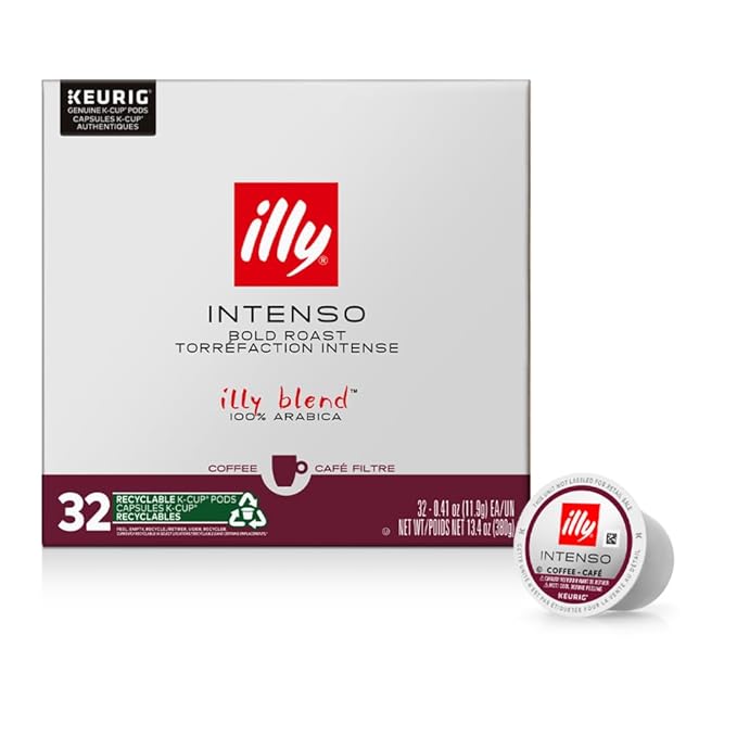 Illy Coffee K Cups - Pods For Keurig Machines – Intenso Dark Roast – Notes of Cocoa & Dried Fruit