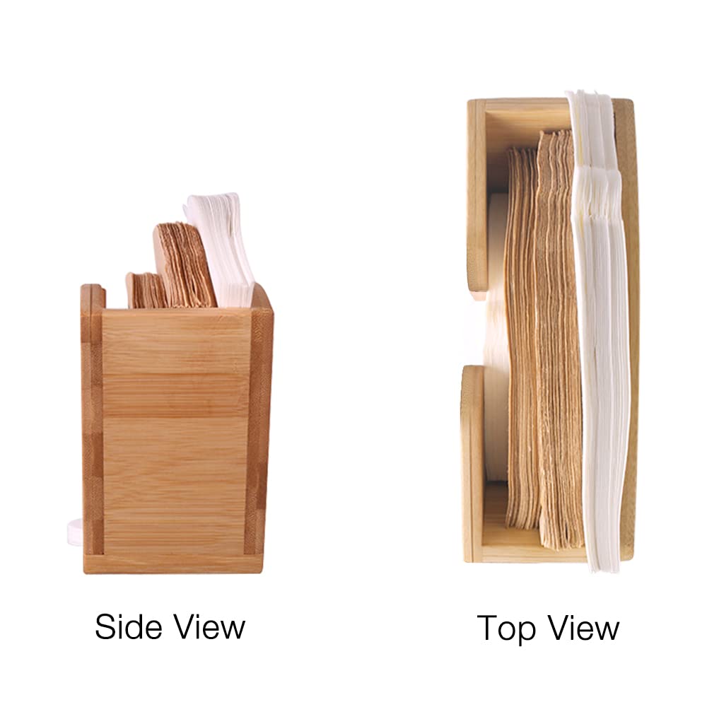 Unibene Bamboo Coffee Filter Holder, Coffee Paper Storage Container Dispenser Rack Shelf for