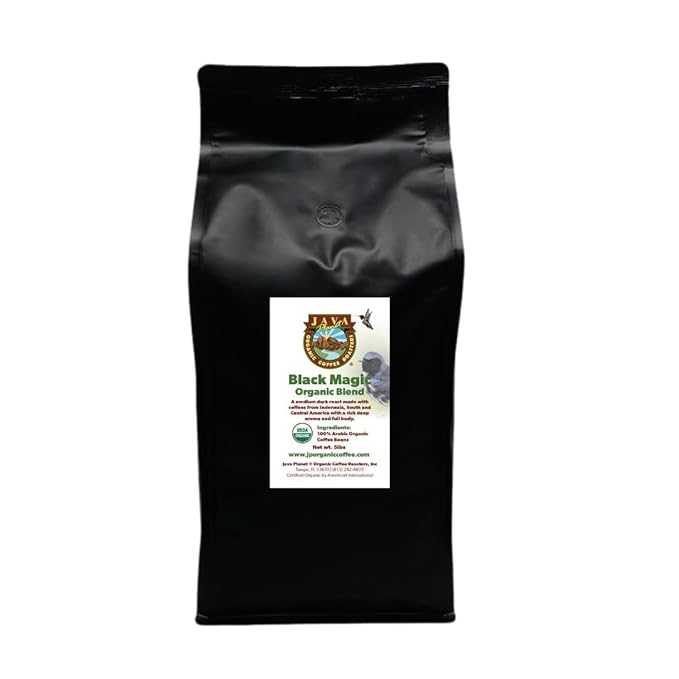 Low Acid Organic Coffee ??Whole Bean, Mold-Free & Stomach Friendly by Java Planet, Black Magic