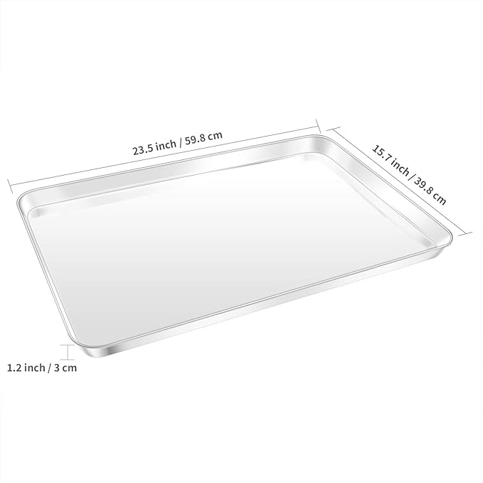 Baking Sheet, Yododo Stainless Steel Baking Pans Tray Cookie Sheet Toaster Oven Tray Pan Cookie