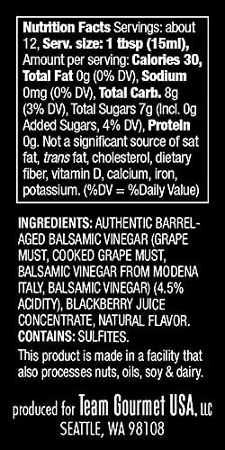 OMG! Oils: Gourmet Blackberry Barrel-Aged Balsamic Vinegar (Perfect for Dipping, Marinades, Glazing