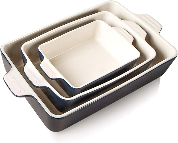 Sweejar Ceramic Bakeware Set, Rectangular Baking Dish for Oven Lasagna Pans for Cooking, Kitchen