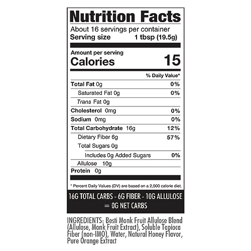 Wholesome Yum Orange Zero Sugar Honey Substitute (Keto) - Natural Sugar Free Honey Alternative With
