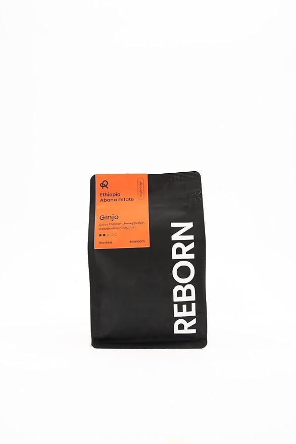 Reborn Coffee Specialty Whole Bean Coffee, Light-Medium Roast, 12 Ounce, Ethiopia Abana Estate