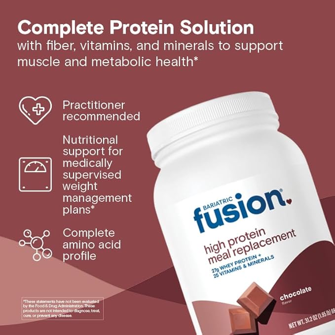 Bariatric Fusion Chocolate High Protein Meal Replacement Shake | 27g Whey Isolate Bariatric Protein