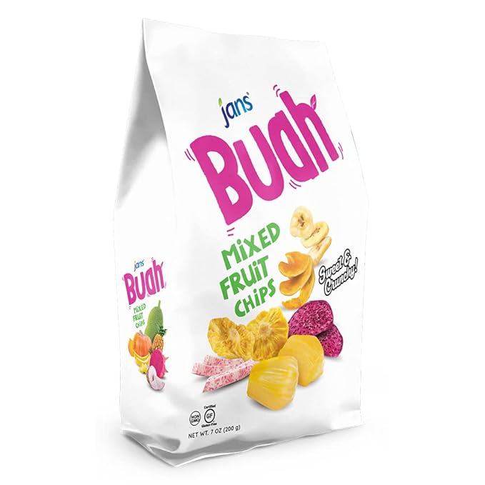 Jans Buah Dried Fruit Chips - Experience Real Dried Mixed Fruit, Gluten-Free, Sweet & Crunchy