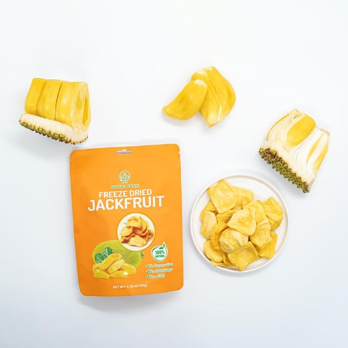 NOKKI FARM Freeze Dried Jackfruit - Healthy & Exotic Tropical Superfood Snacks, No Added Sugar or
