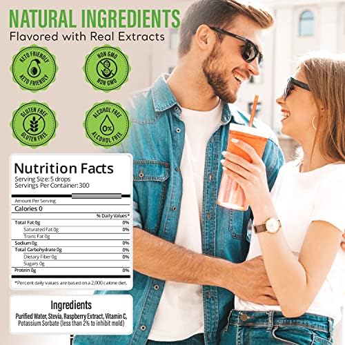 Stevia Select Raspberry Pure Stevia Extract - Zero Calorie Sweetener - All Natural Liquid Extract
