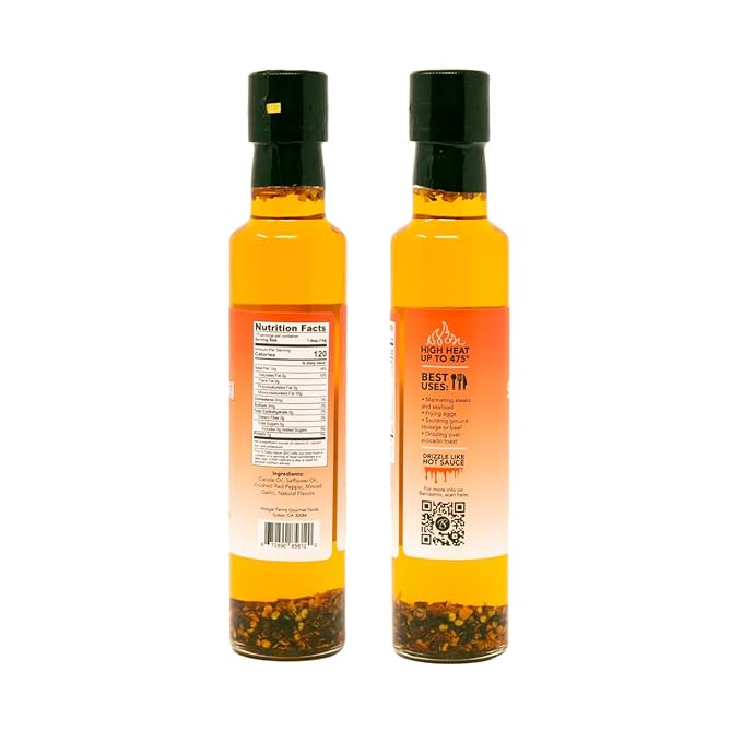 Benissimo Spicy Sriracha Herb Infused Oil, All Natural Gourmet Cooking Oil with Bold Chili Heat and
