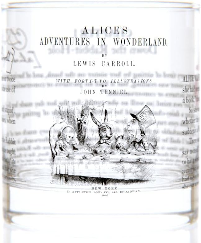 Well Told Classic Literature Rocks Glass - Alice's Adventures in Wonderland by Lewis Carroll - Old