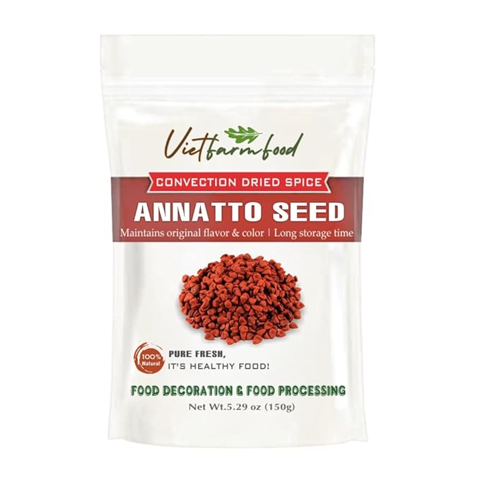 ANNATTO SEED 5.29 Oz (150g) VIETFARMFOOD: Natural pure, convection dried seasoning made from real