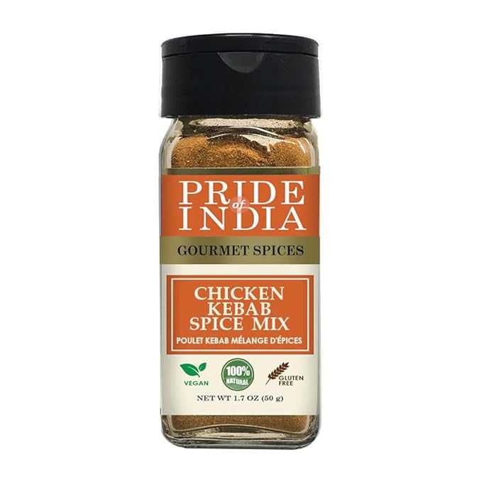 Pride of India | Butter Chicken Kebab Seasoning Marination Spice 1.7 oz (48 gm) Small Dual Sifter