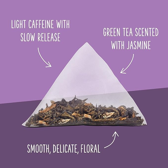 Two Leaves and a Bud Jasmine Green Tea Bags, 100 Count (Pack of 1) Whole Leaf Green Tea in Pyramid