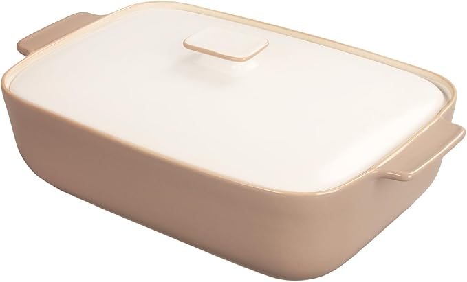 10" x 7" Casserole Dish 1.7 Quart Ceramic Bakeware Set with Lids, Chip and Crack Resistant Ceramic