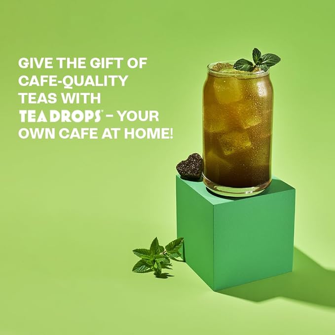 Tea Drops 30 Bulk Pack Organic Peppermint Bagless Tea - Loose Leaf, Lightly Sweetened, On-The-Go.