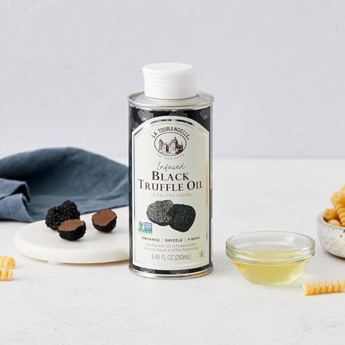 La Tourangelle, White Truffle Oil & Black Truffle Oil Set, Complex Gourmet Earthy Flavor for