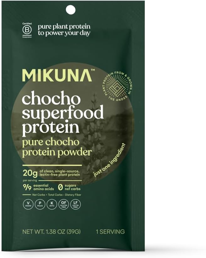 Mikuna Chocho Superfood Protein, Plant-Based Protein Powder, Travel Packs - Vegan, Gluten Free, 3g