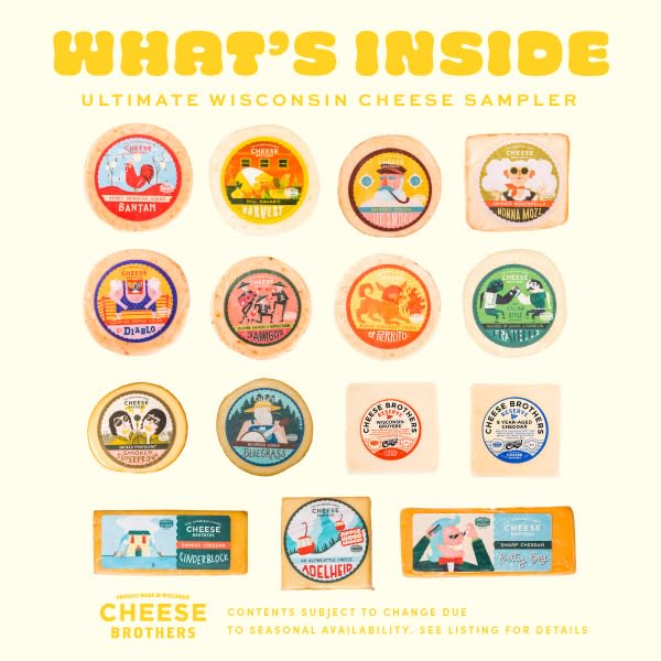 Cheese Bros. Ultimate Assortment Gift Box | Fresh from Wisconsin | Includes Aged Cheddar, Adelheid