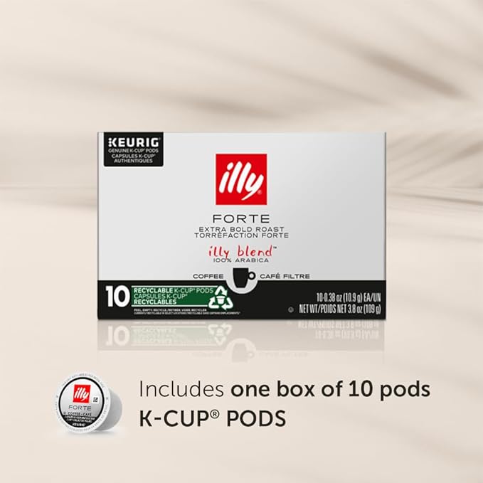 Illy Forte K Cup Coffee Pod, Bold And Intense, Extra Dark Roast, Made With 100% Arabica Beans
