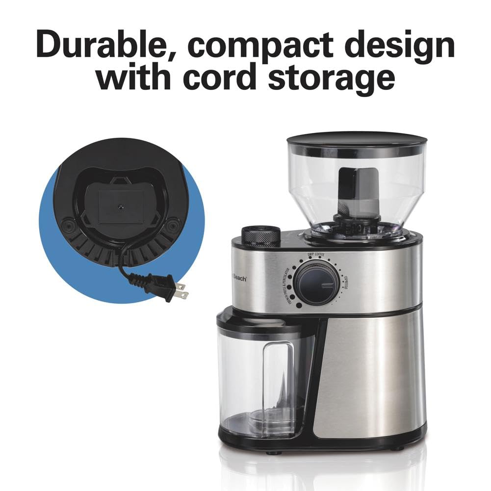 Hamilton Beach Electric Burr Coffee Grinder with Large 16 oz. Hopper