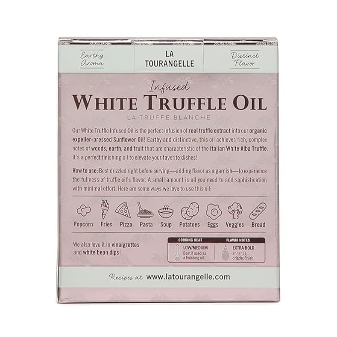 La Tourangelle, White Truffle Oil, Complex Gourmet Earthy Flavor for Drizzling over Pasta, Popcorn
