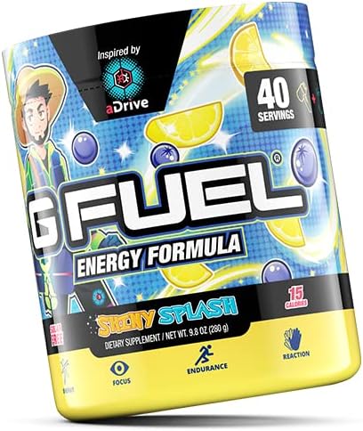 G fuel aDrive Energy Drink Powder, Pre Workout Caffeine Mix for Gaming, Sugar Free Focus Amino