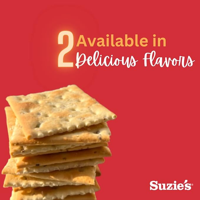 Suzie's Organic Saltines Crackers, Rosemary Sesame, Healthy Gourmet Baked Snack Goodies for Adults