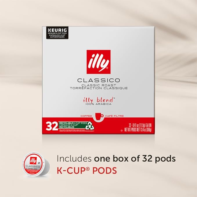 Illy Coffee K Cups - Pods For Keurig Machines – Classico Roast - Caramel, Orange Blossom & Jasmine
