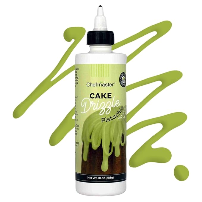 Pistachio-Flavored Cake Drizzle by Chefmaster, Edible Cake Drip Frosting for Decorating, Drip for