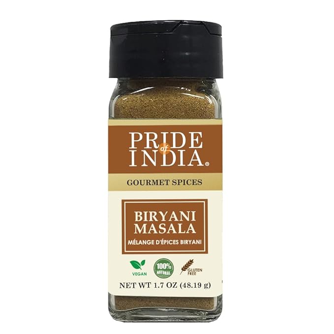 Pride of India – Indian Biryani Masala Seasoning Spice - 2.40 oz. Small Dual Sifter Bottle