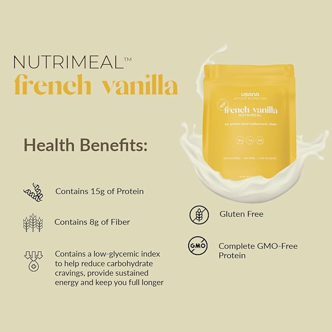 USANA Nutrimeal Meal Replacement Shake - French Vanilla - NON-GMO - Gluten Free - Low Glycemic