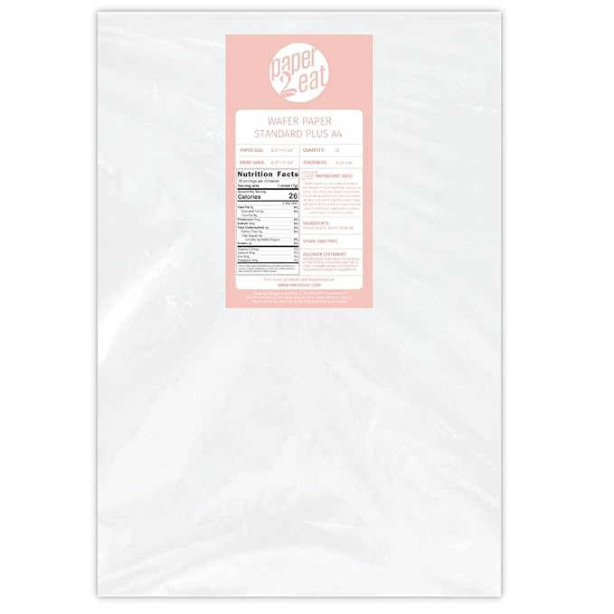 Printable Edible Wafer Paper Sheets from paper2eat (Standard Plus (0.40 mm - 25 sheets))