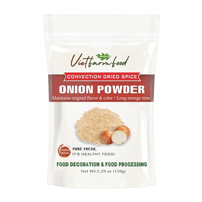 ONION POWDER 5.29 Oz (150g) VIETFARMFOOD: Natural pure, convection dried seasoning made from real
