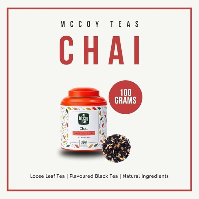 McCoy Teas Chai Tea Flavored Black Loose Leaf Tea Make Hot or Cold Ice and Brews with Premium Tea