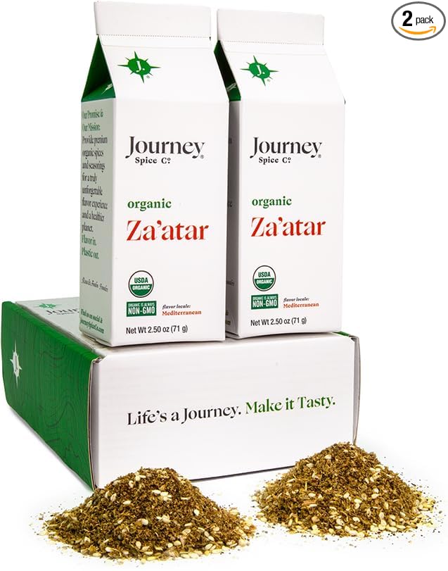 Gourmet Organic Za’atar Spice Blend Gift Set by Journey Spice Co. | Sumac, Sesame Seeds, Oregano
