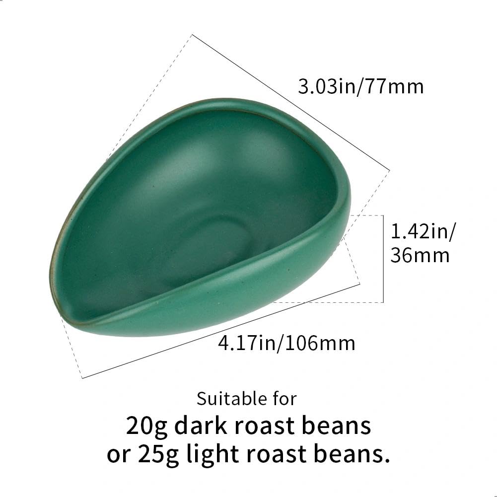 watchget Ceramic Coffee Dosing Cup & Tea Storage Tray, Dark Green
