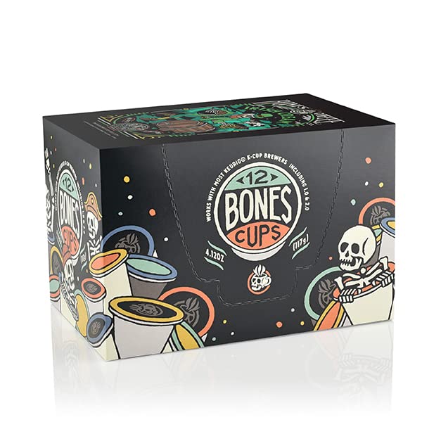 Bones Coffee Company Flavored Coffee Bones Cups Irish Cream Flavored Pods | 12ct Single-Serve