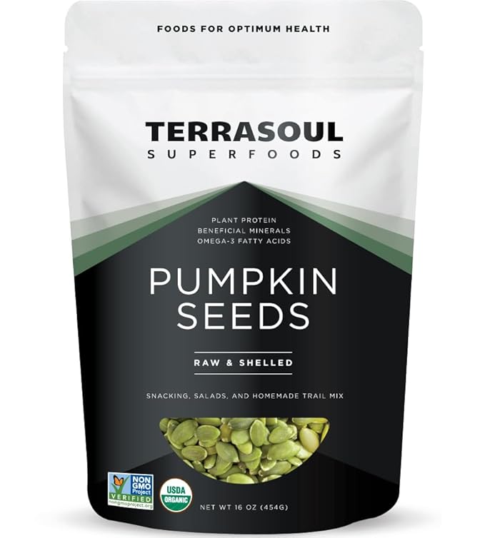 Terrasoul Superfoods Organic Pumpkin Seeds, 16oz - Raw, Unsalted, Superfood for Snacking & Salad