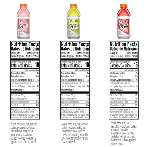 Gatorlyte Zero Rehydration Electrolyte Drink, 3 Flavor Variety Pack, Specialized Blend of 5