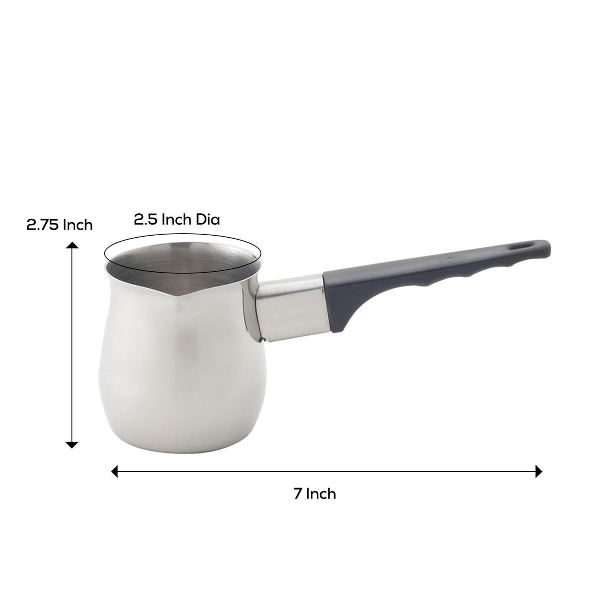 Fino Turkish Warmer Coffee Pot, Professional Quality 18/8 Stainless Steel, 6-Ounce Capacity, For