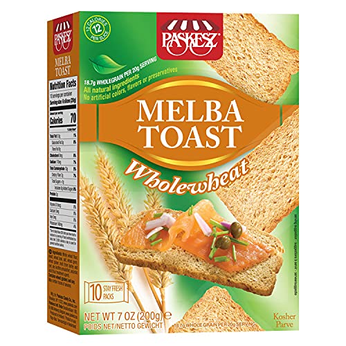 Only Kosher Candy Melba Toast Flatbread Crackers Classic Whole Wheat Kosher Parve with No