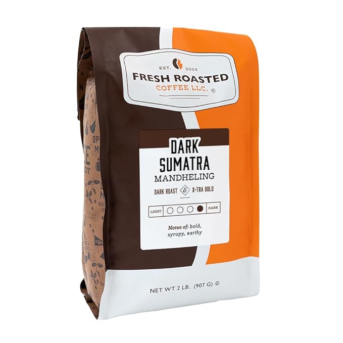 Fresh Roasted Coffee,100% Dark Sumatra Mandheling | 2 lb (32 oz) | Single Origin | Dark Roast |