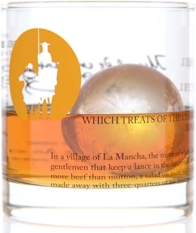 Well Told Classic Literature Rocks Glass - Don Quixote by Miguel de Cervantes - Old Fashioned