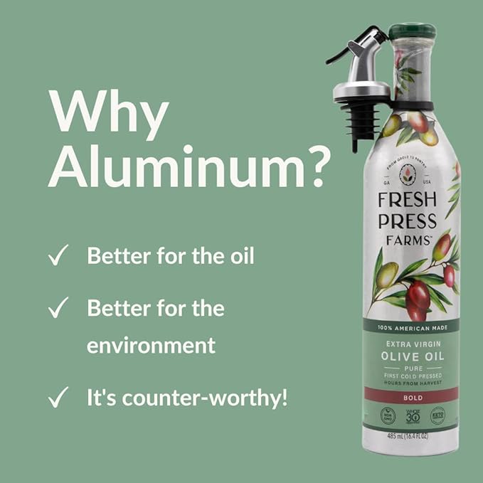 Fresh Press Farms Cold Pressed Bold Extra Virgin Olive Oil, 16.4 Fl Oz (Pack of 2), Georgia Grown