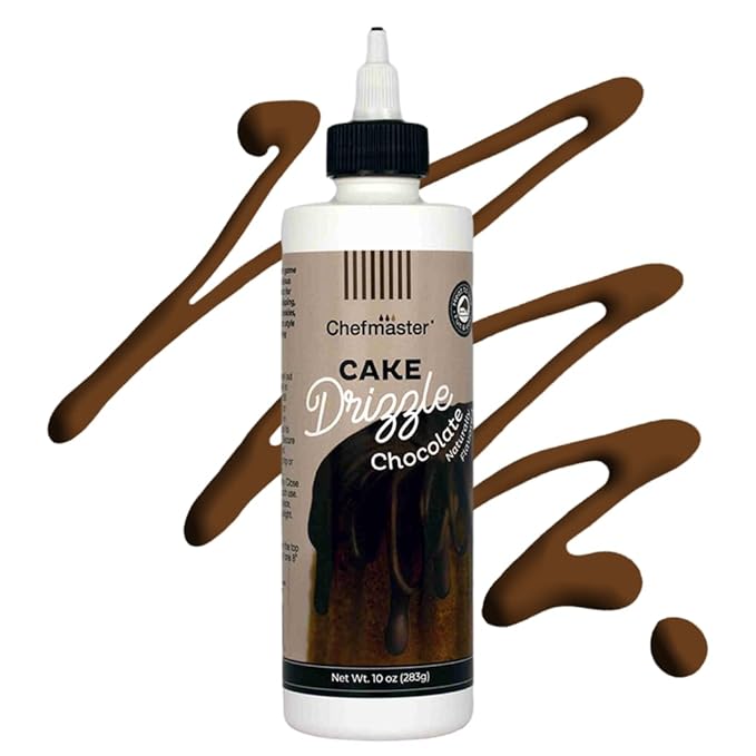Chocolate-Flavored Cake Drizzle by Chefmaster, Edible Cake Drip Frosting for Decorating, Drip for