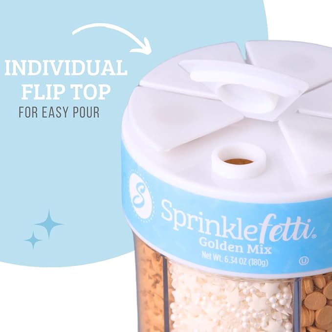 Sweets Indeed Sprinkles 6 Cell Edible Sprinkle Mix Jimmies Perfect for Cake Decorations Baking Ice