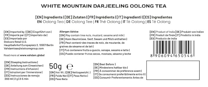 VAHDAM White Mountain Oolong Tea Loose Leaf (25 Cups/1.76oz) Pure Oolong Tea Leaves | High