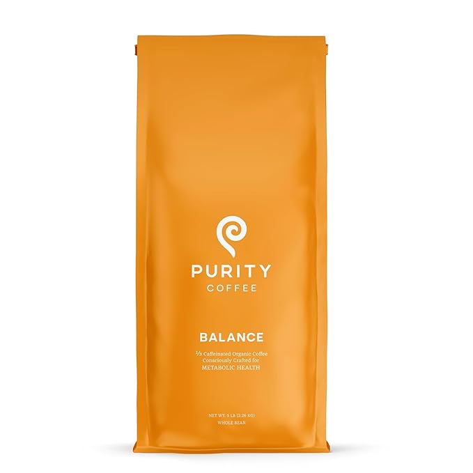 Purity Coffee BALANCE 2/3 Decaf Medium Roast Whole Bean Coffee (5lb Bag) - Specialty-Grade Mountain